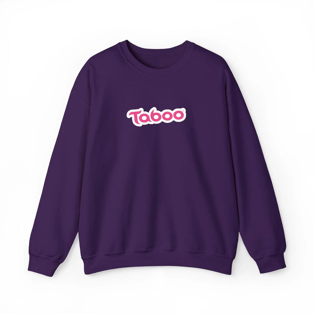 Purple Taboo Embroidered Sweatshirt Printify