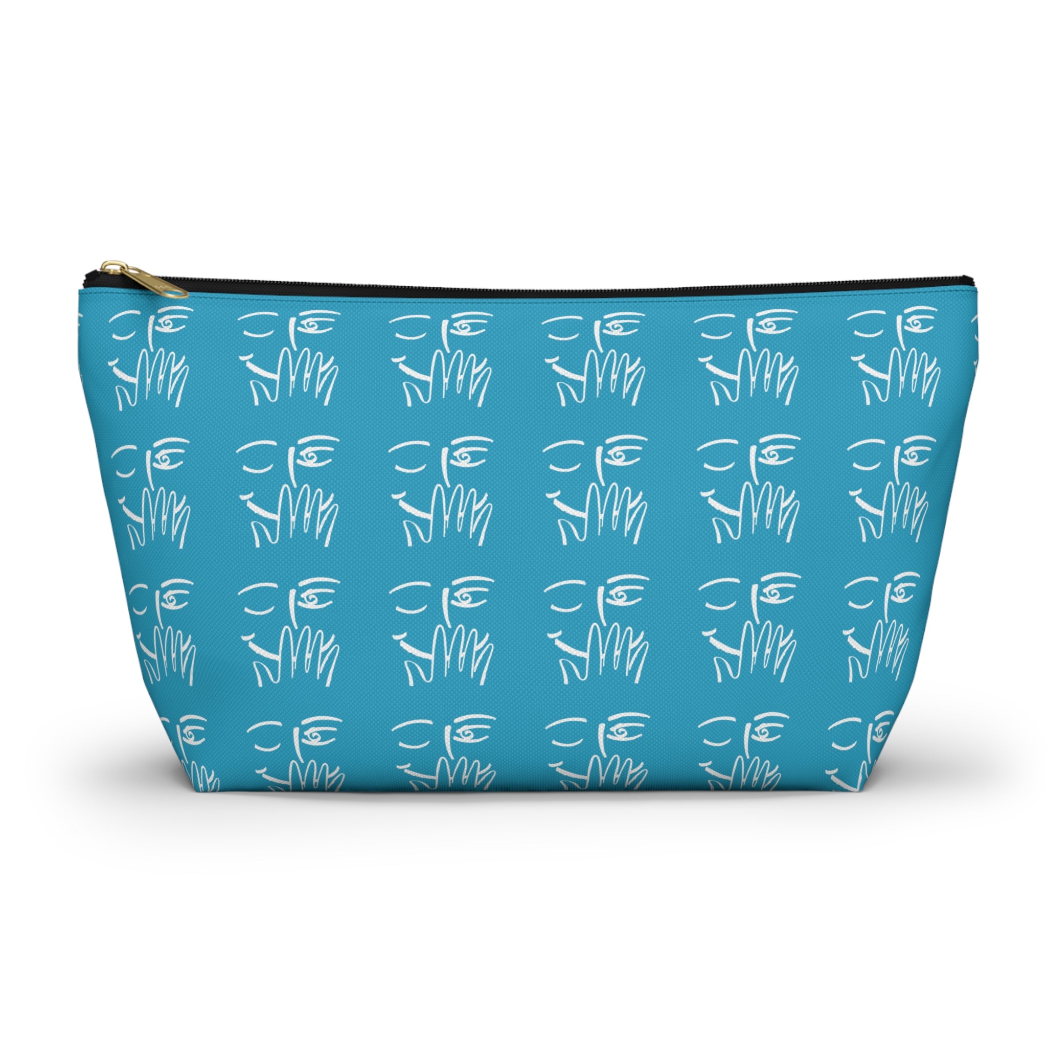 Taboo Travel Pouch- Blue Abstract Face (Large)