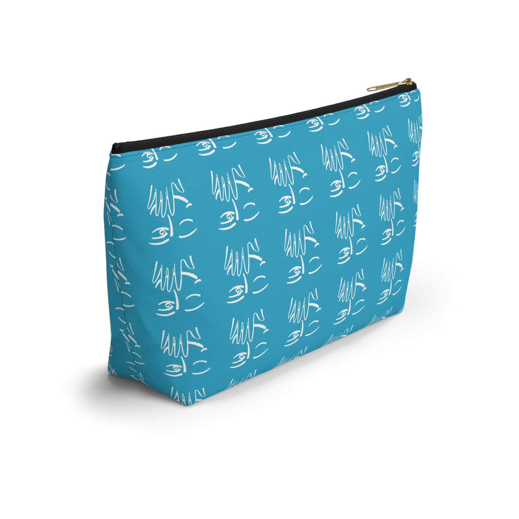 Taboo Travel Pouch- Blue Abstract Face (Large)