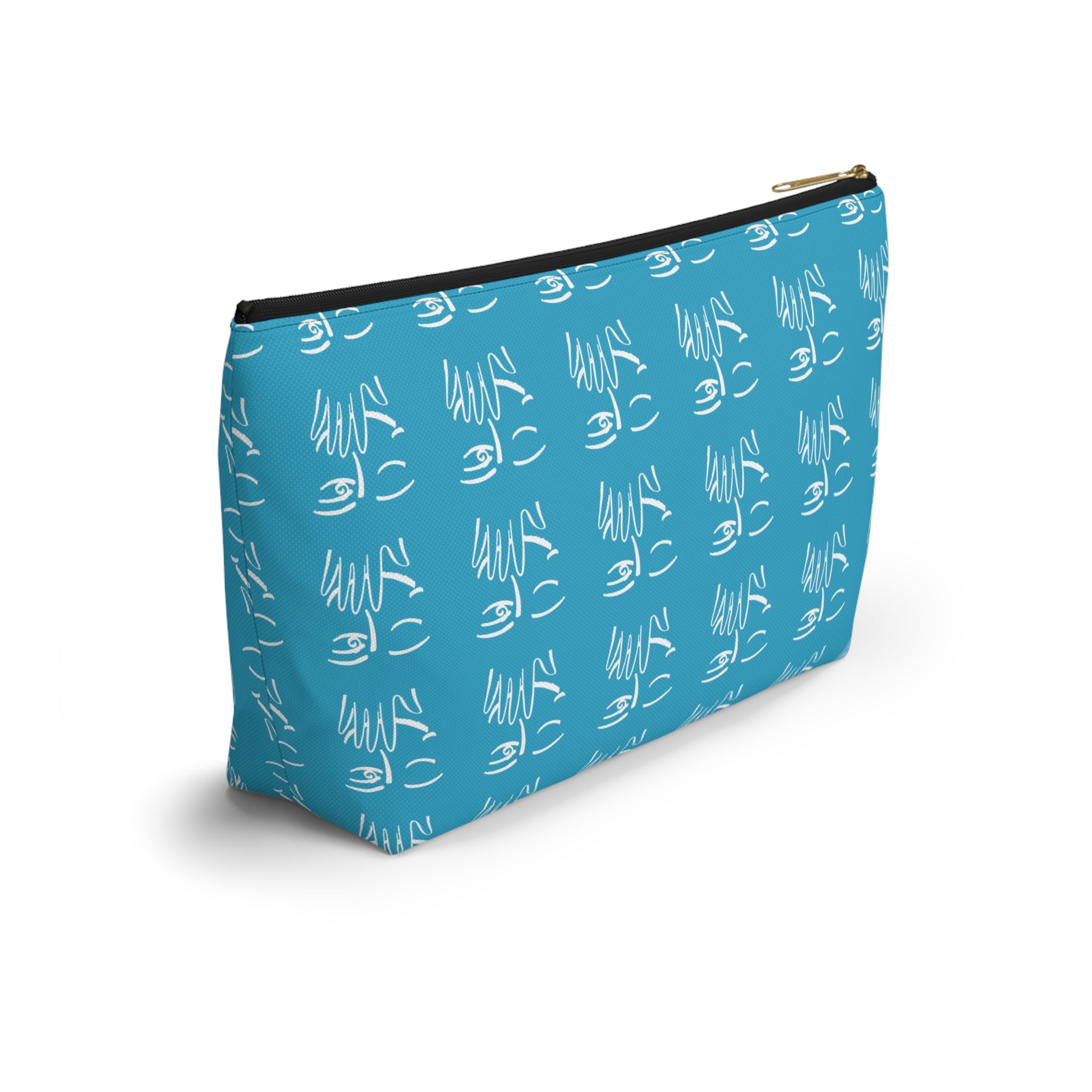 Taboo Travel Pouch- Blue Abstract Face (Large)